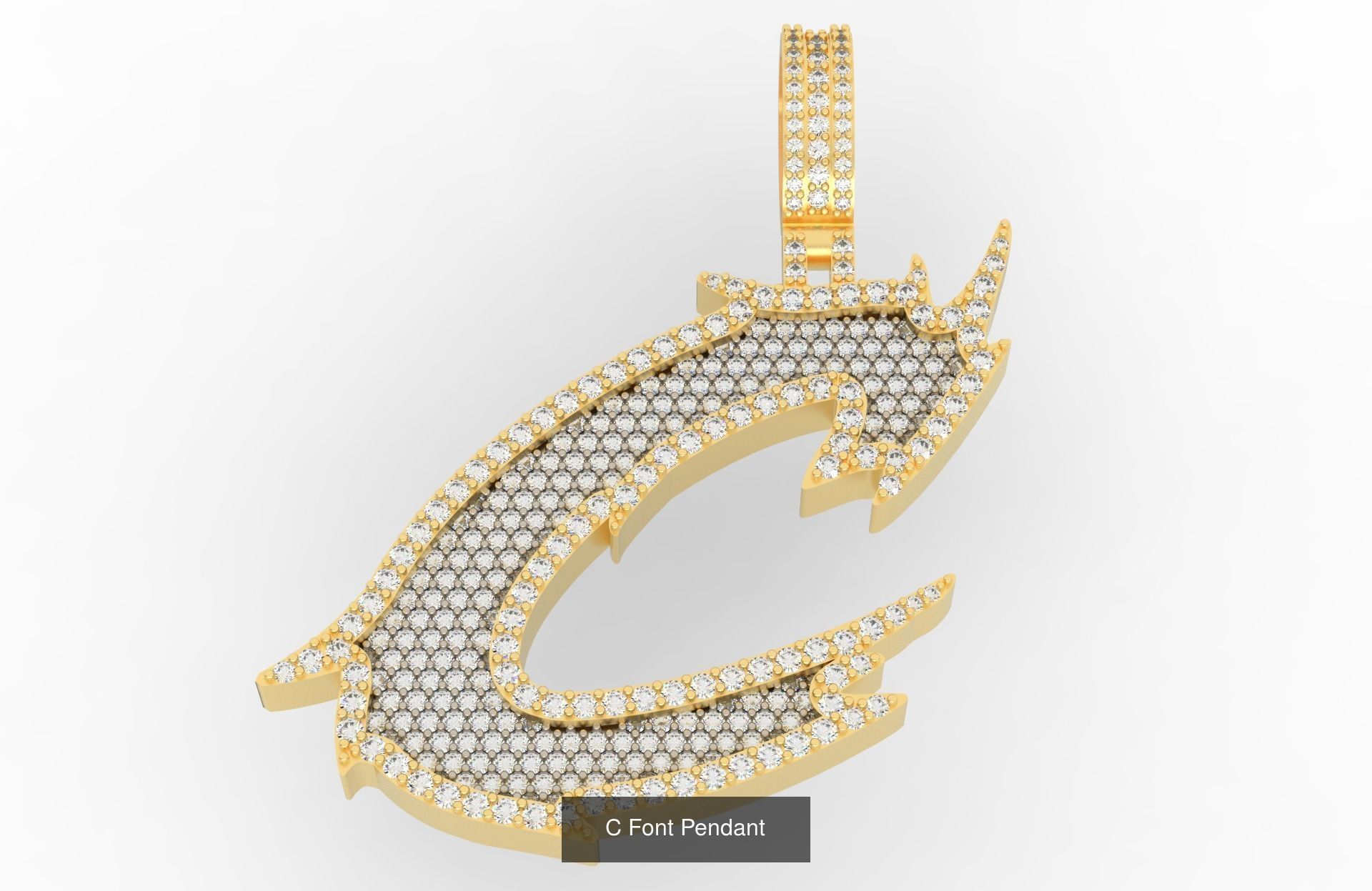 A-Z Font Pendants  3D Model Collection_5