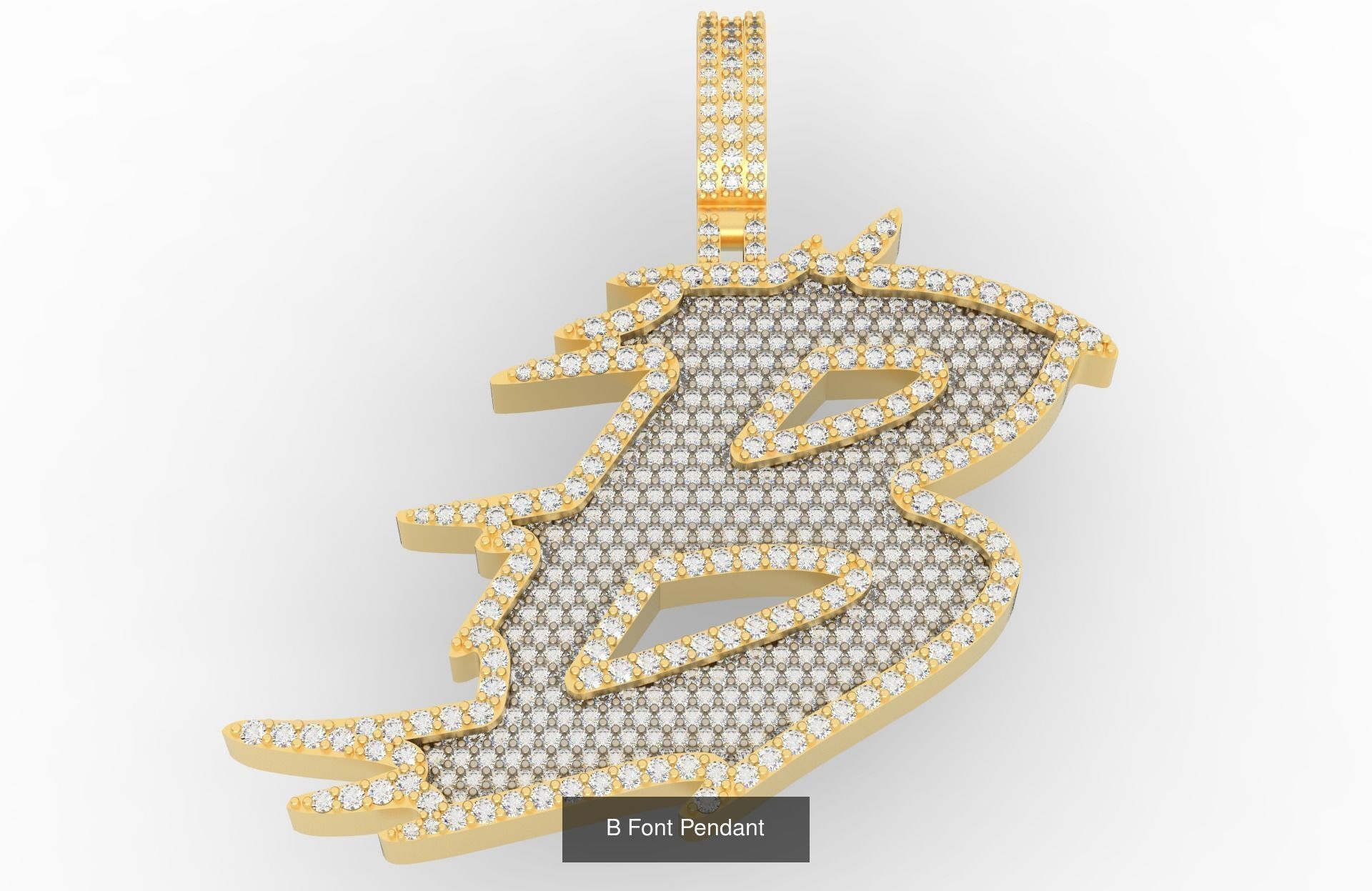 A-Z Font Pendants  3D Model Collection_4