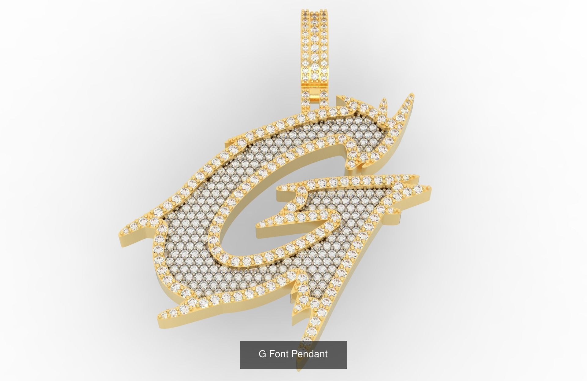 A-Z Font Pendants  3D Model Collection_9