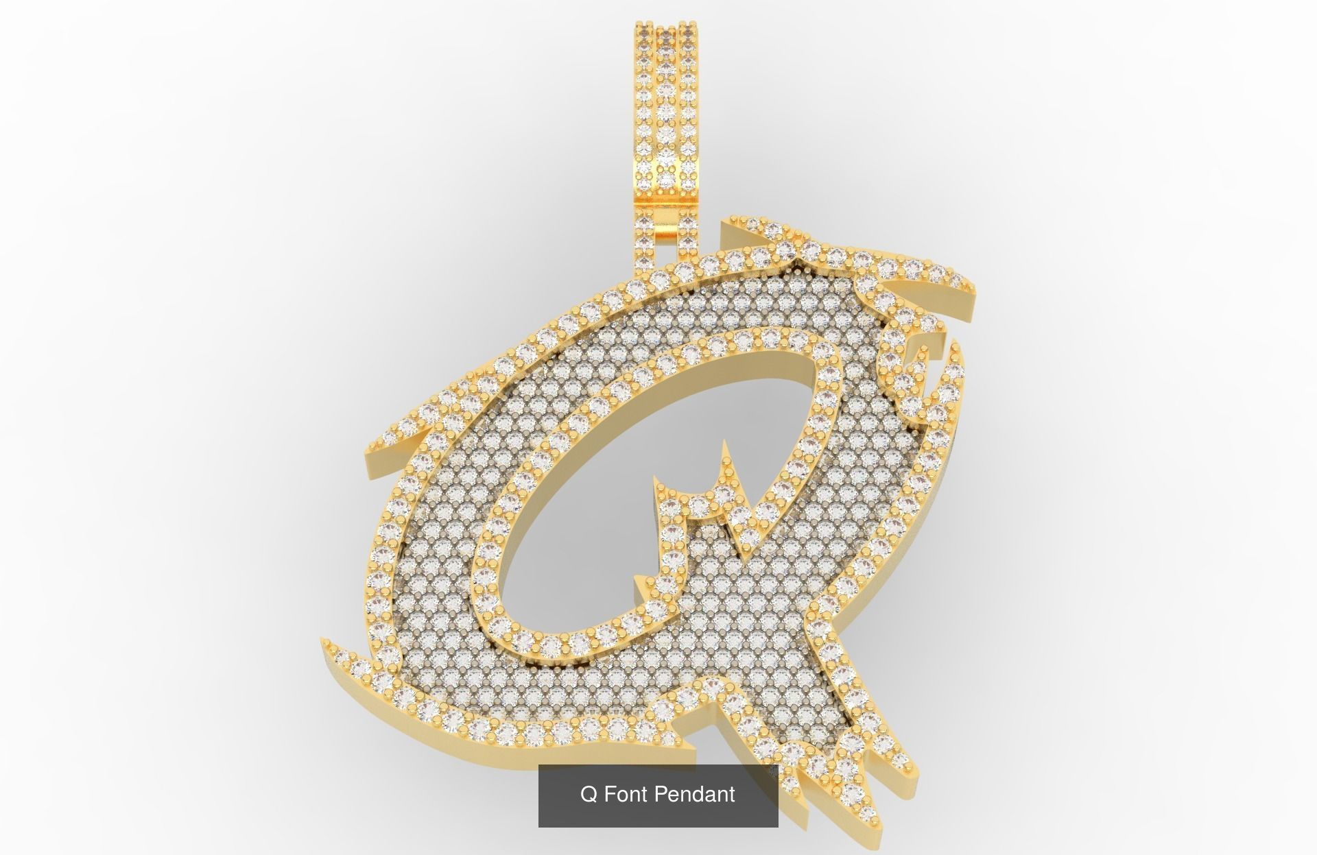A-Z Font Pendants  3D Model Collection_19