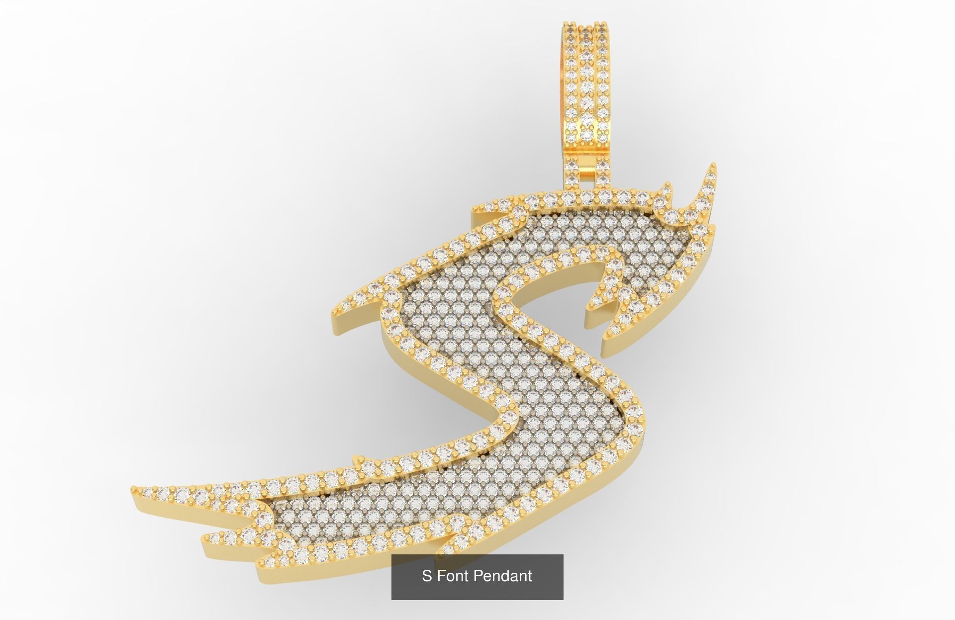 A-Z Font Pendants  3D Model Collection_21