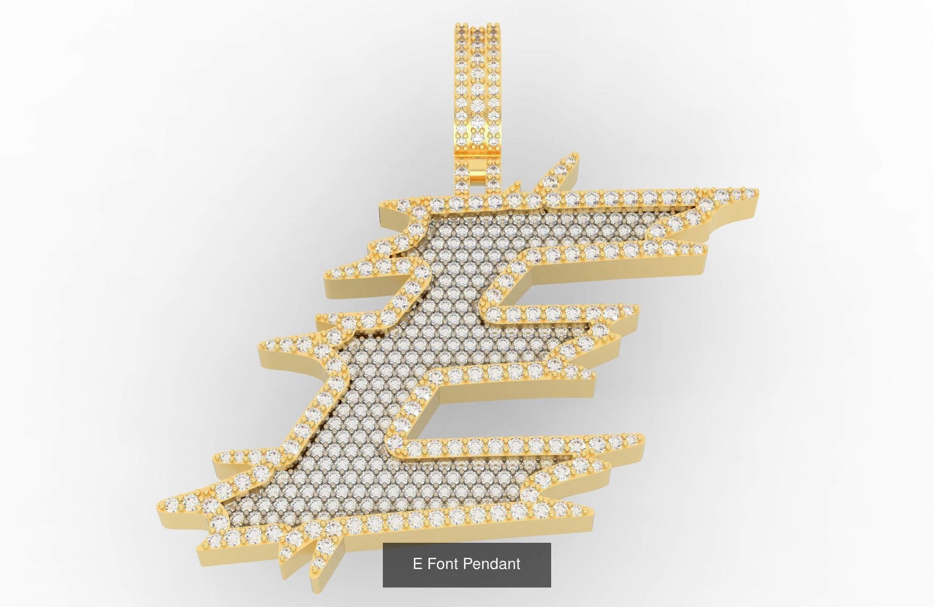 A-Z Font Pendants  3D Model Collection_7