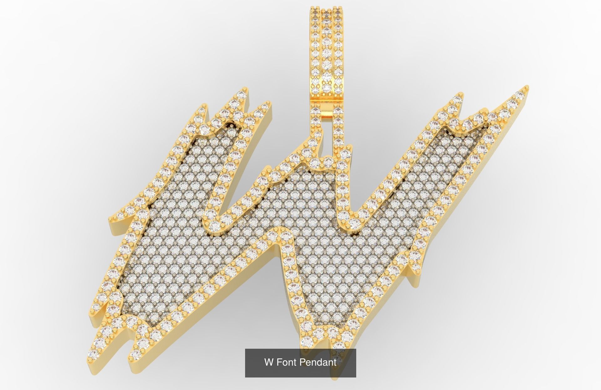 A-Z Font Pendants  3D Model Collection_25