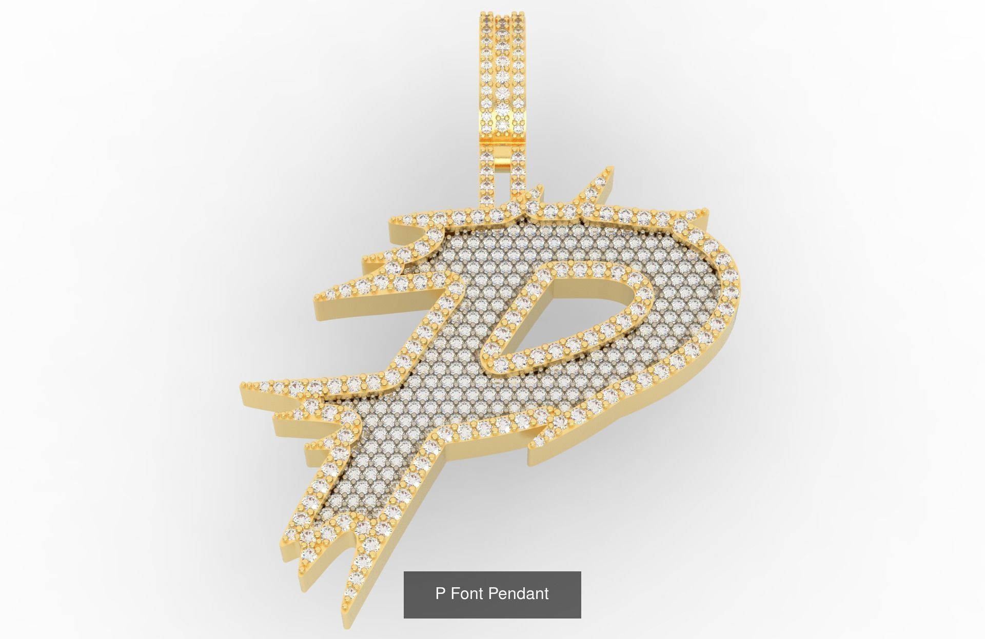 A-Z Font Pendants  3D Model Collection_18