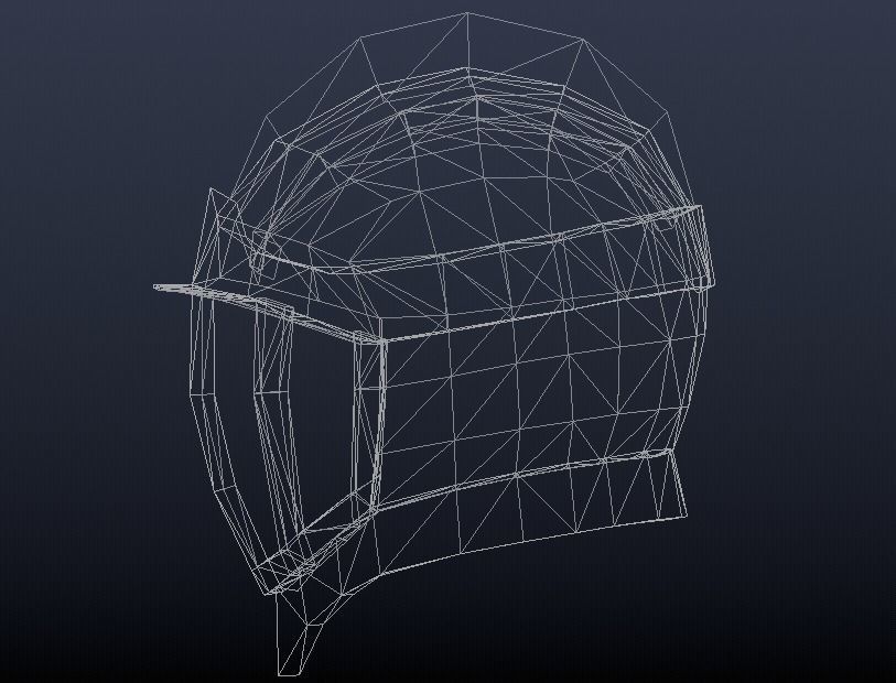 Futuristic Medieval Helmet Low-poly 3D model_8