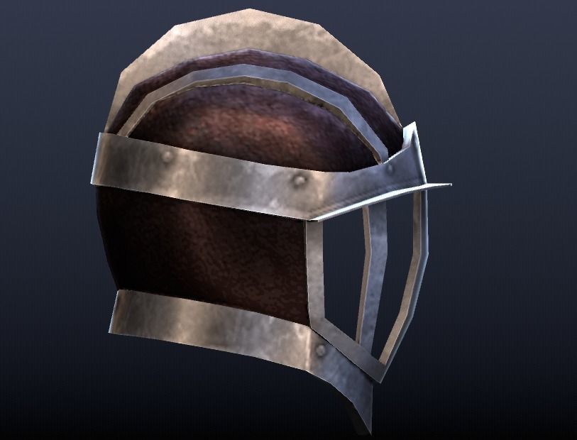 Futuristic Medieval Helmet Low-poly 3D model_2