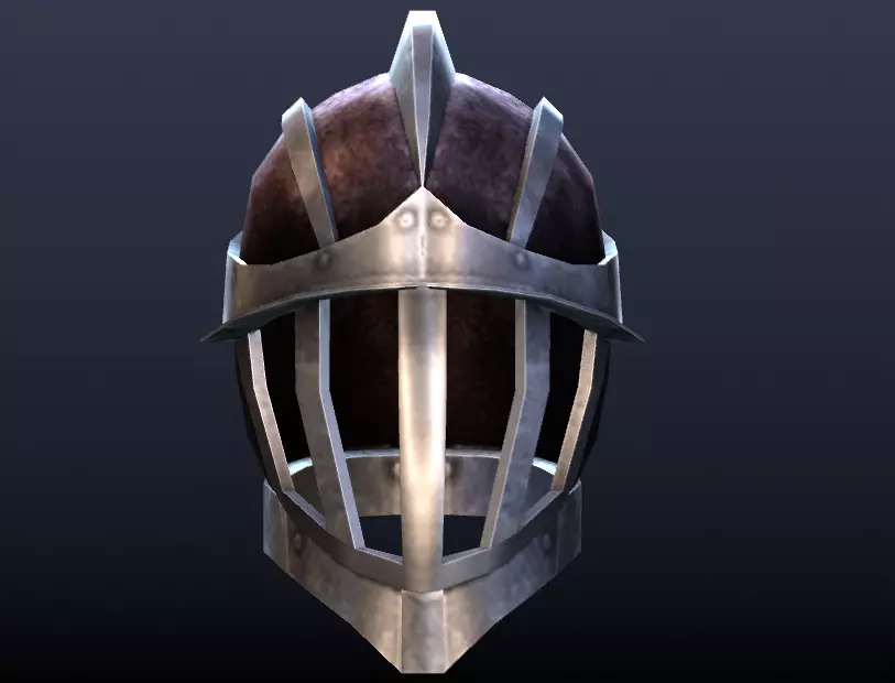 Futuristic Medieval Helmet Low-poly 3D model_0