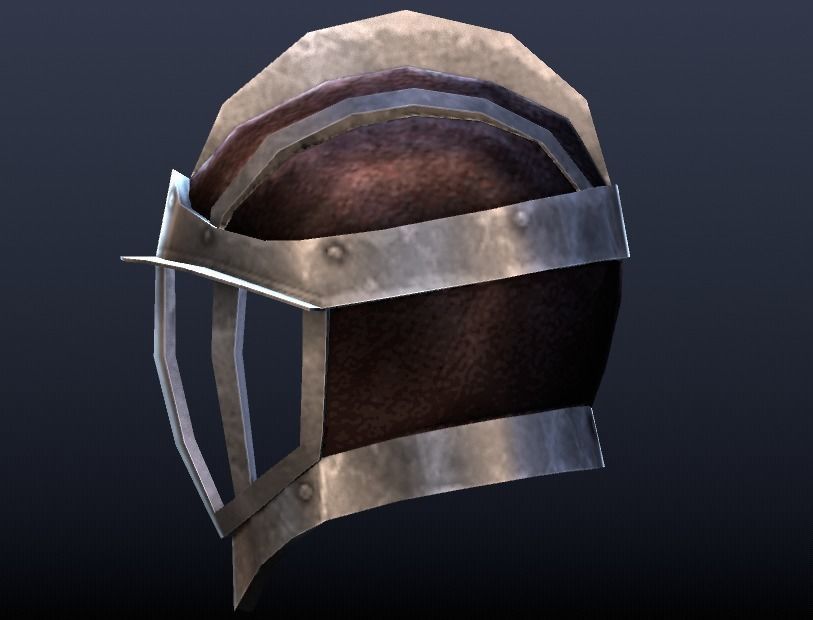 Futuristic Medieval Helmet Low-poly 3D model_1