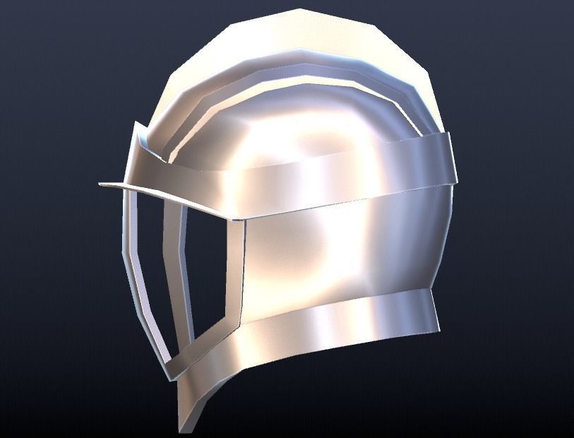 Futuristic Medieval Helmet Low-poly 3D model_6