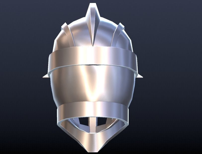 Futuristic Medieval Helmet Low-poly 3D model_7
