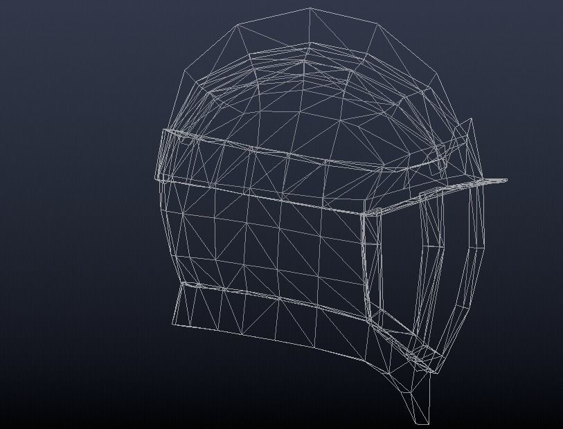 Futuristic Medieval Helmet Low-poly 3D model_9