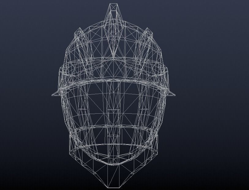Futuristic Medieval Helmet Low-poly 3D model_10