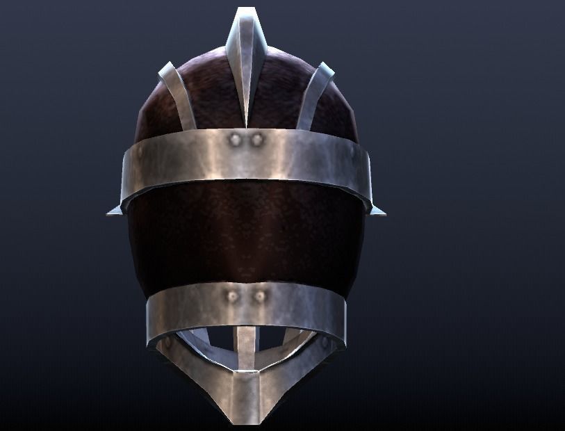 Futuristic Medieval Helmet Low-poly 3D model_3