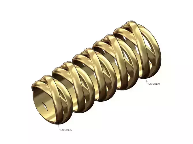 Open work overlapping rings fashion band US sizes 5to9