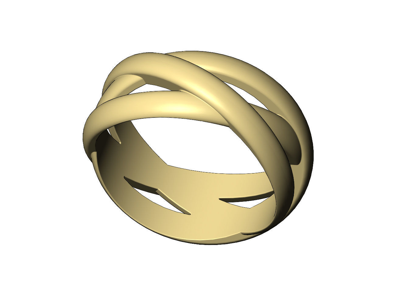 Open work overlapping rings fashion band US sizes 5to9 3D print model_6
