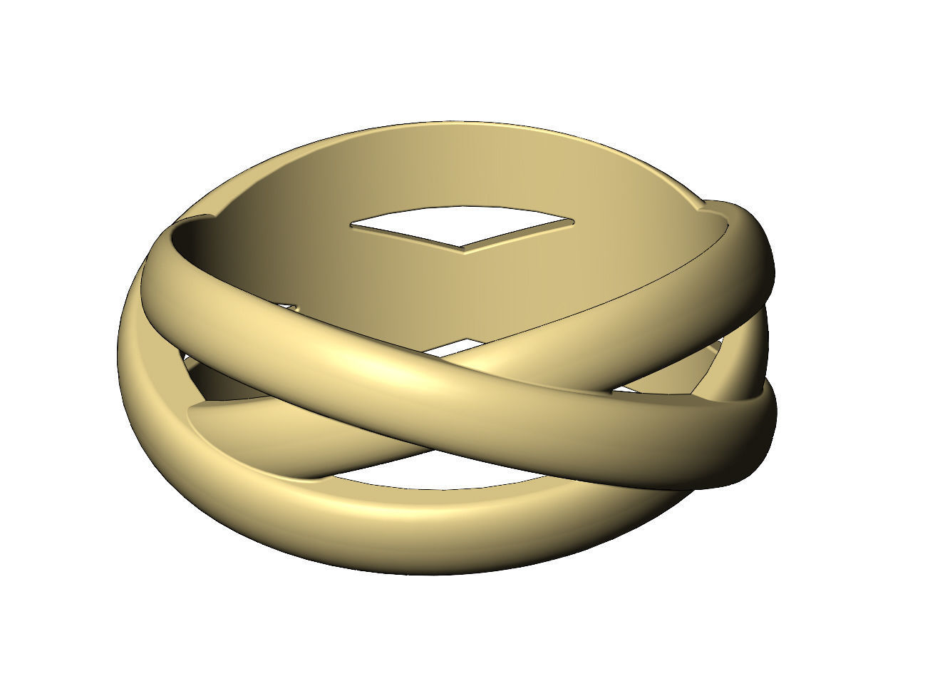 Open work overlapping rings fashion band US sizes 5to9 3D print model_9