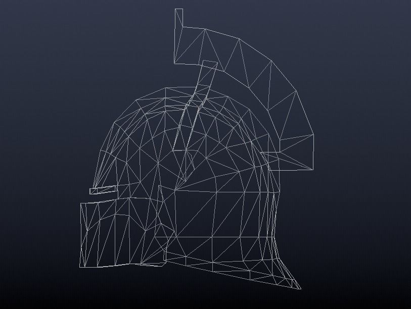 Futuristic Medieval Helmet Low-poly 3D model_8