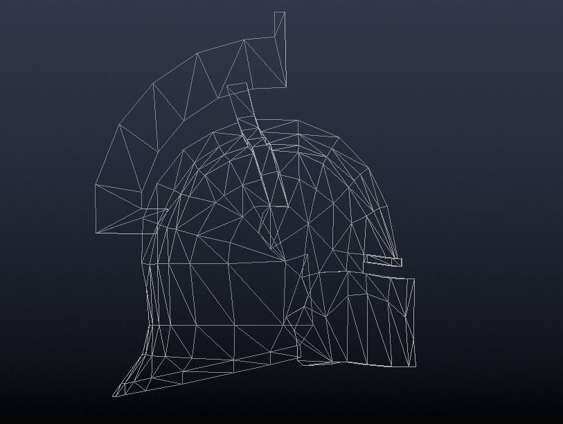 Futuristic Medieval Helmet Low-poly 3D model_9