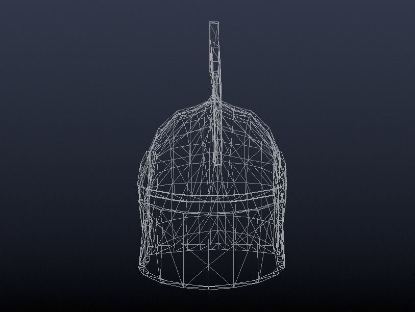 Futuristic Medieval Helmet Low-poly 3D model_10