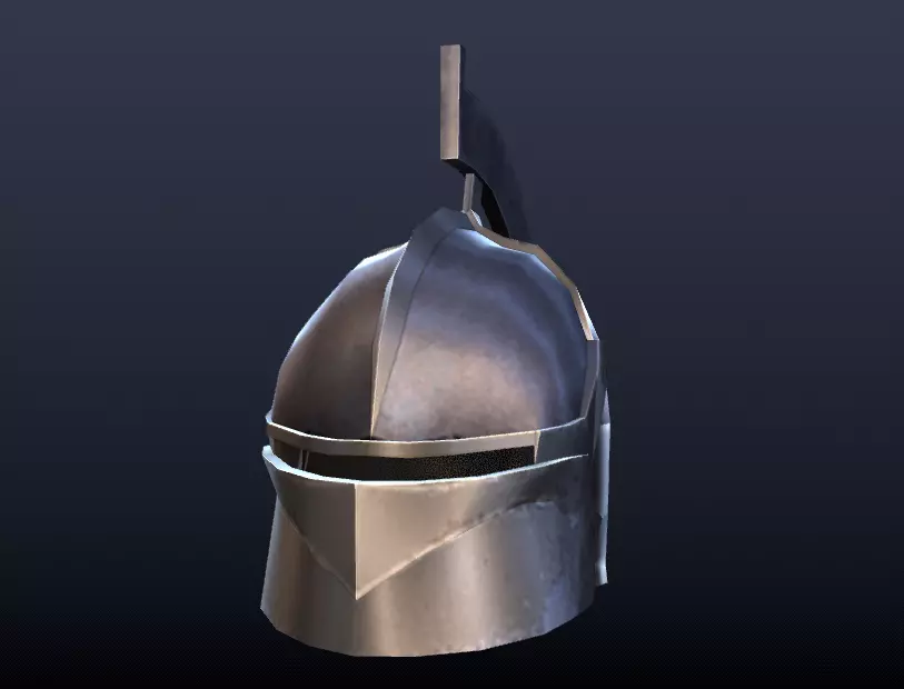 Futuristic Medieval Helmet Low-poly 3D model_0
