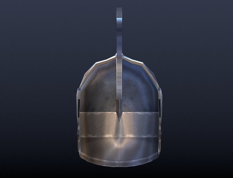 Futuristic Medieval Helmet Low-poly 3D model_3