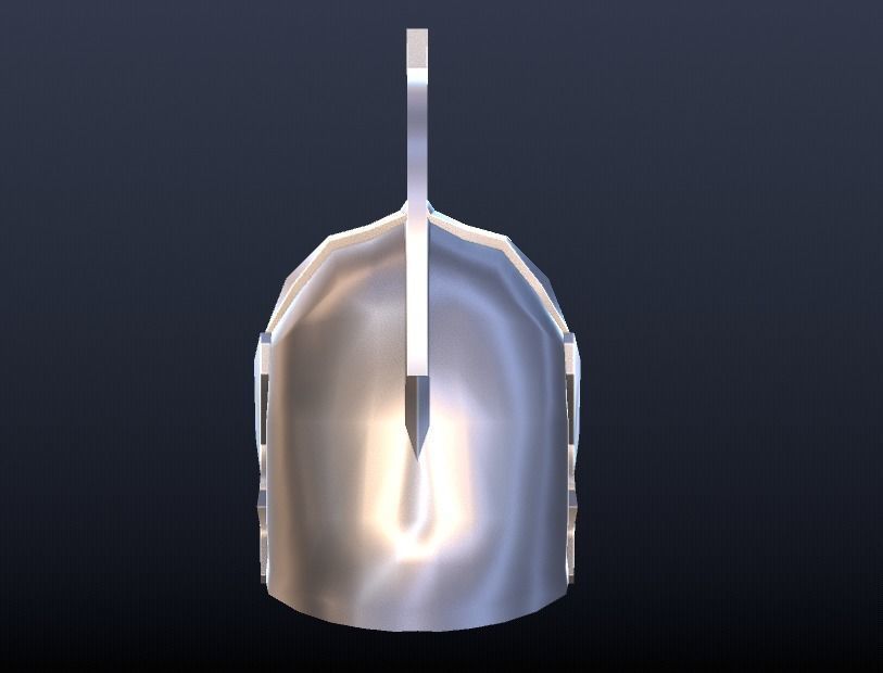 Futuristic Medieval Helmet Low-poly 3D model_7