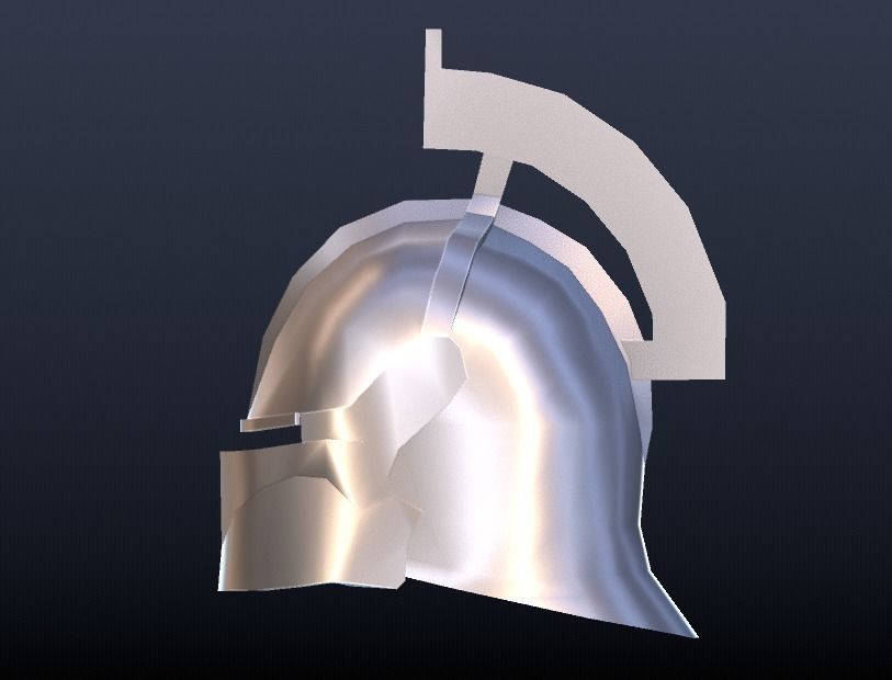 Futuristic Medieval Helmet Low-poly 3D model_5