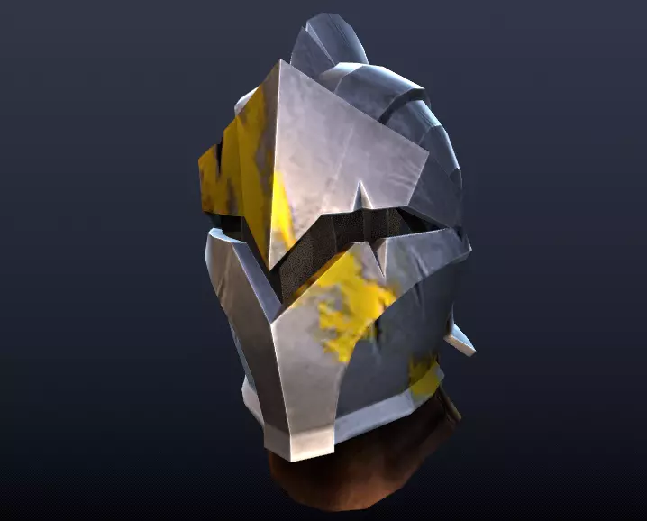 Futuristic Medieval Helmet Low-poly 3D model_0