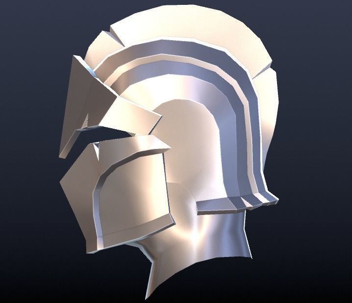 Futuristic Medieval Helmet Low-poly 3D model_5
