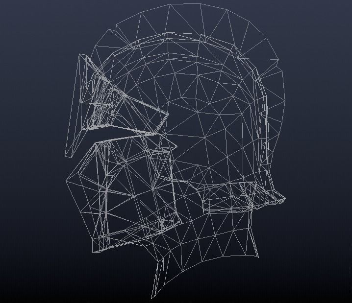 Futuristic Medieval Helmet Low-poly 3D model_8
