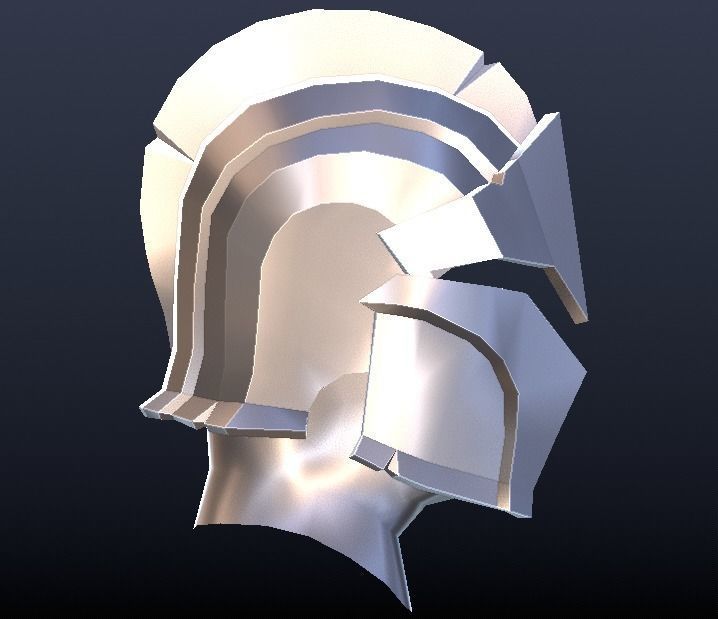 Futuristic Medieval Helmet Low-poly 3D model_6