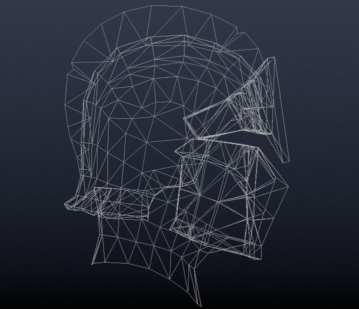Futuristic Medieval Helmet Low-poly 3D model_9
