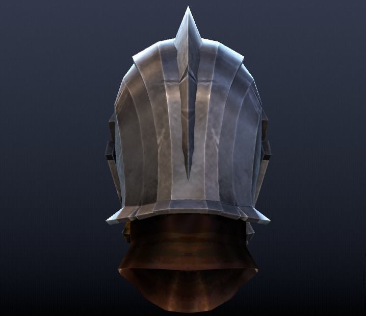 Futuristic Medieval Helmet Low-poly 3D model_3