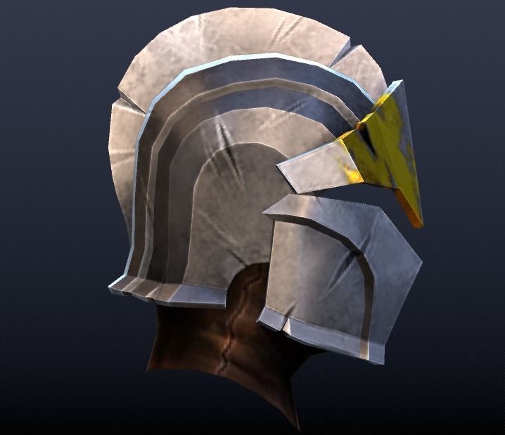 Futuristic Medieval Helmet Low-poly 3D model_2