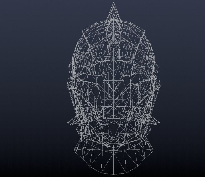 Futuristic Medieval Helmet Low-poly 3D model_10