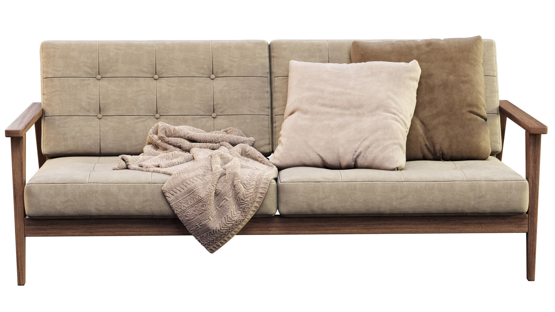 The Mid Century Show Wood Sofa 3D model_12