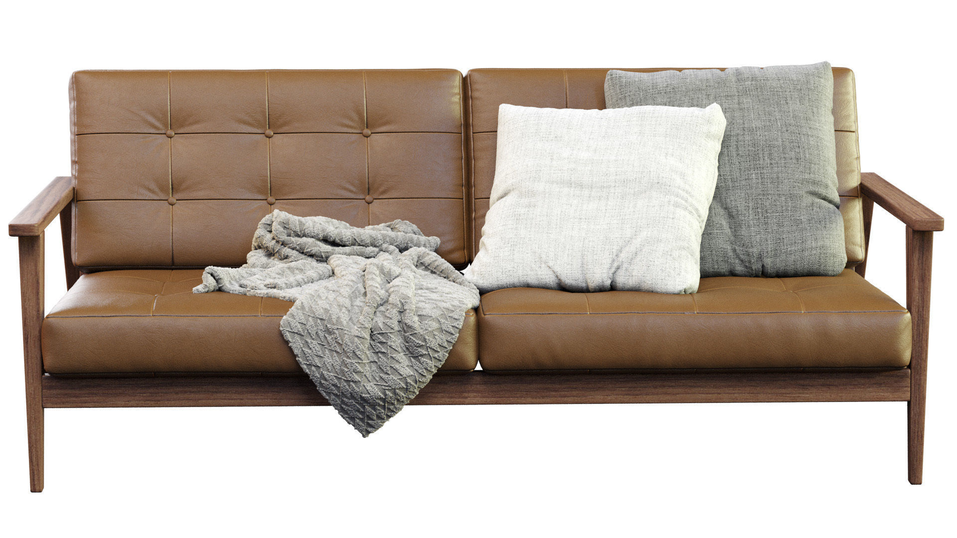 The Mid Century Show Wood Sofa 3D model_3