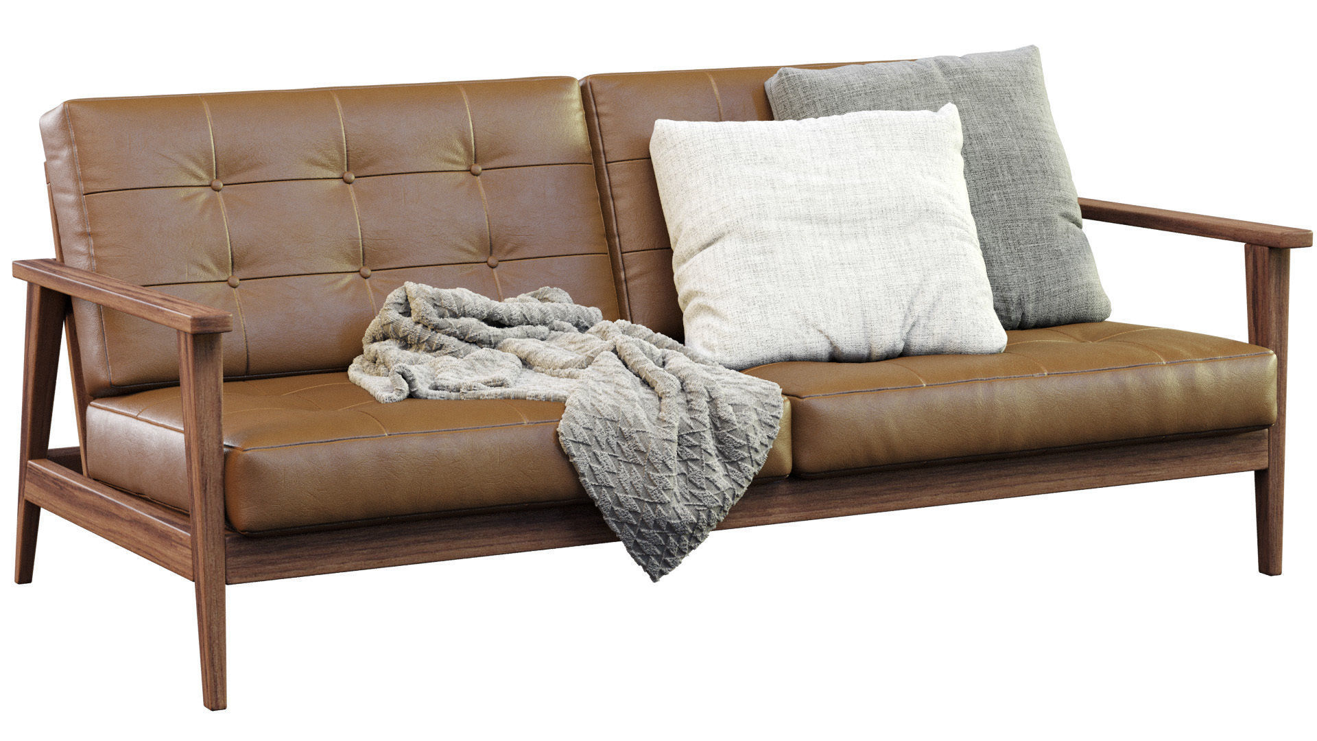 The Mid Century Show Wood Sofa 3D model_6