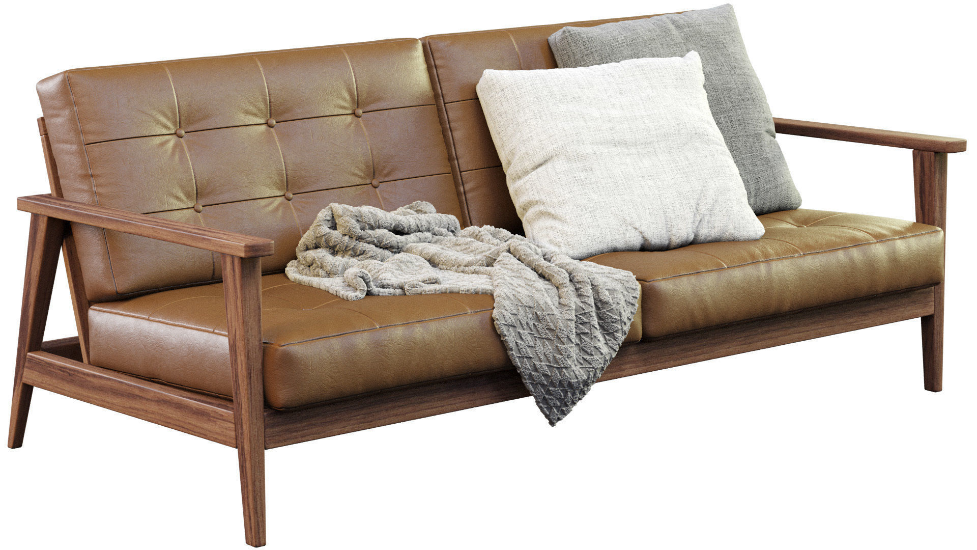 The Mid Century Show Wood Sofa 3D model_11