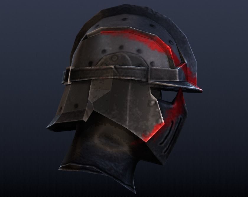 Futuristic Medieval Helmet Low-poly 3D model_2