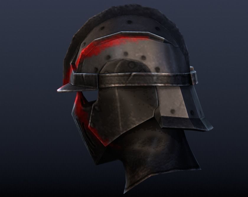 Futuristic Medieval Helmet Low-poly 3D model_1