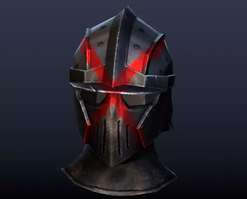Futuristic Medieval Helmet Low-poly 3D model_0