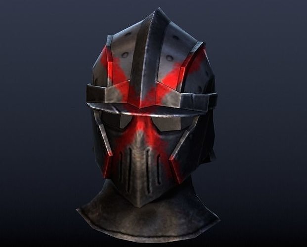 Futuristic Medieval Helmet Low-poly 3D model
