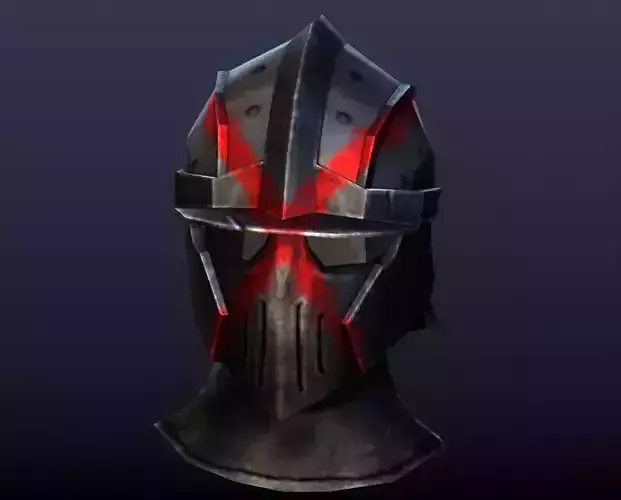 Futuristic Medieval Helmet Low-poly 3D model Futuristic Medieval Helmet Low-poly 3D model