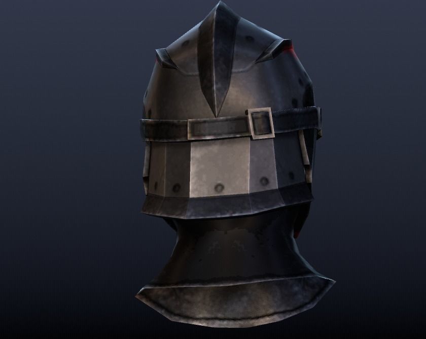 Futuristic Medieval Helmet Low-poly 3D model_9