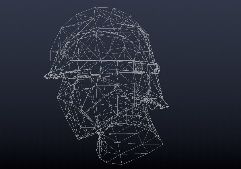 Futuristic Medieval Helmet Low-poly 3D model_6