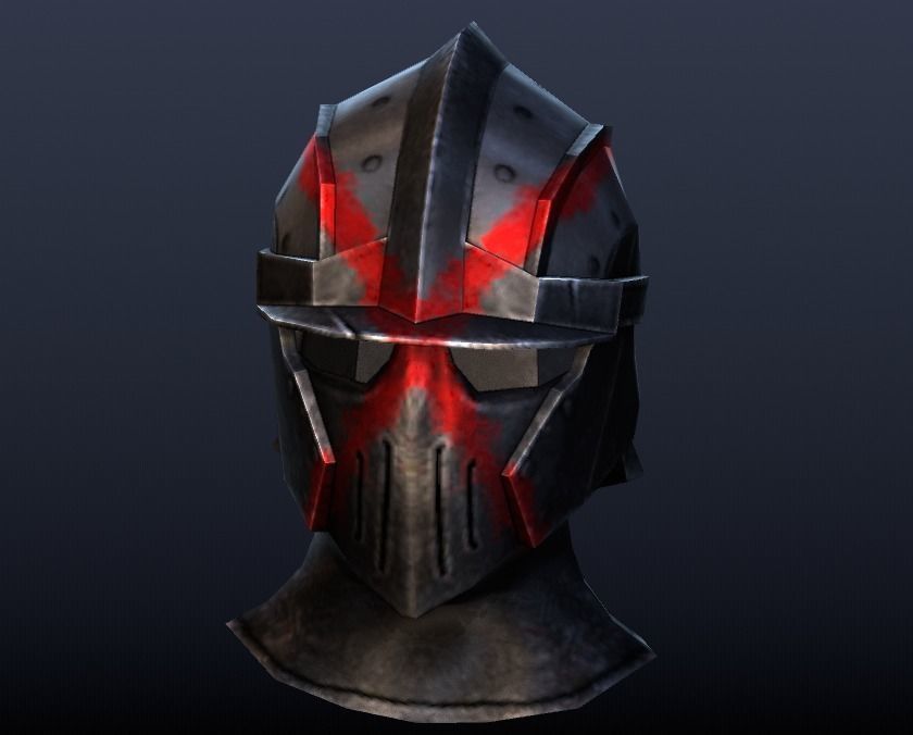 Futuristic Medieval Helmet Low-poly 3D model_7