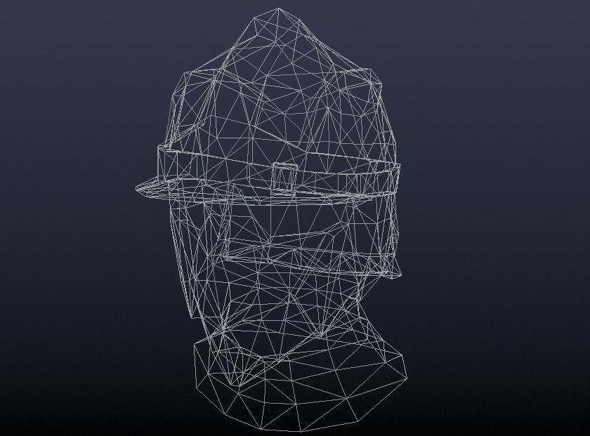 Futuristic Medieval Helmet Low-poly 3D model_5