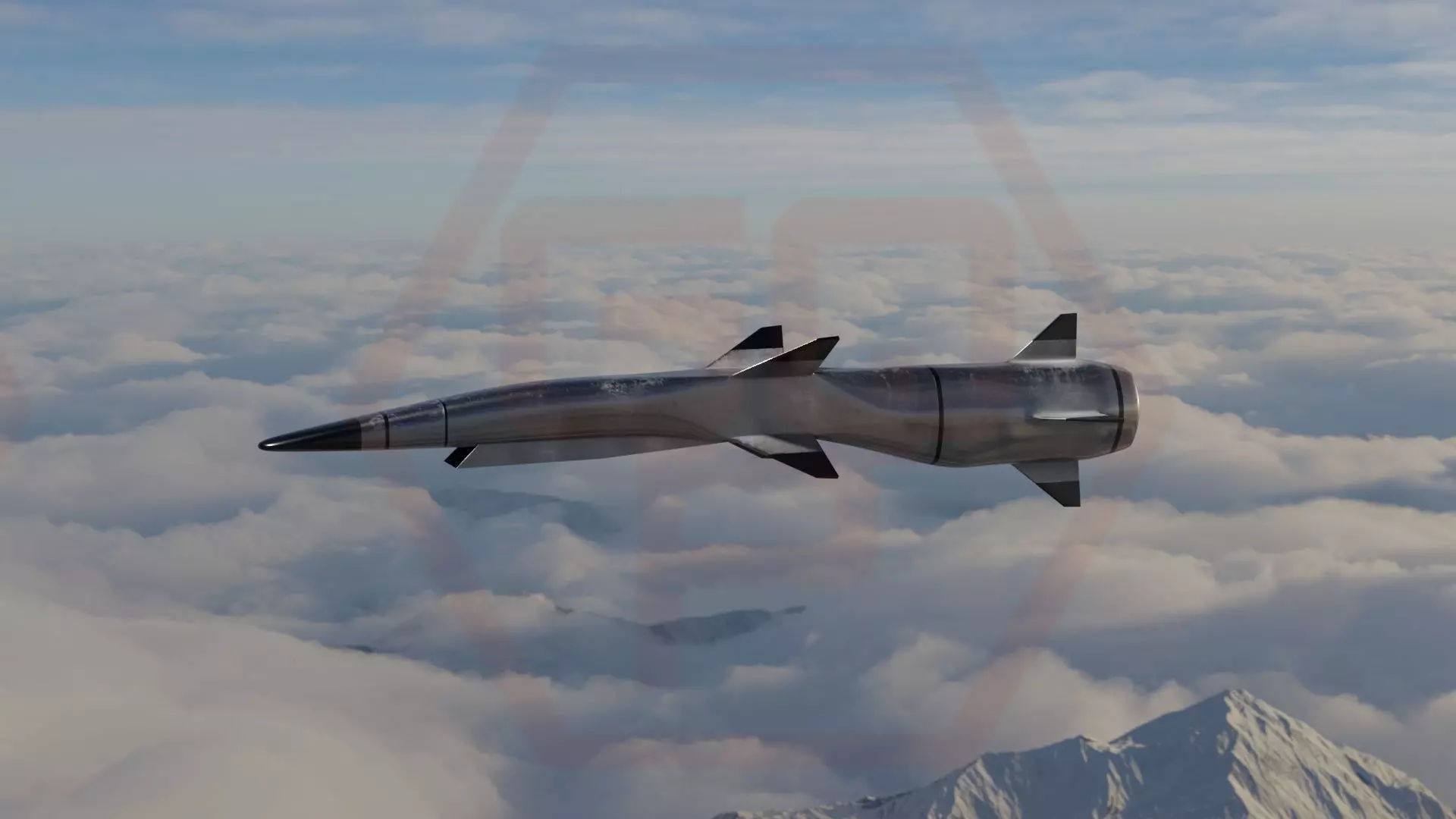 HYPERSONIC ROCKET Low-poly 3D model_0