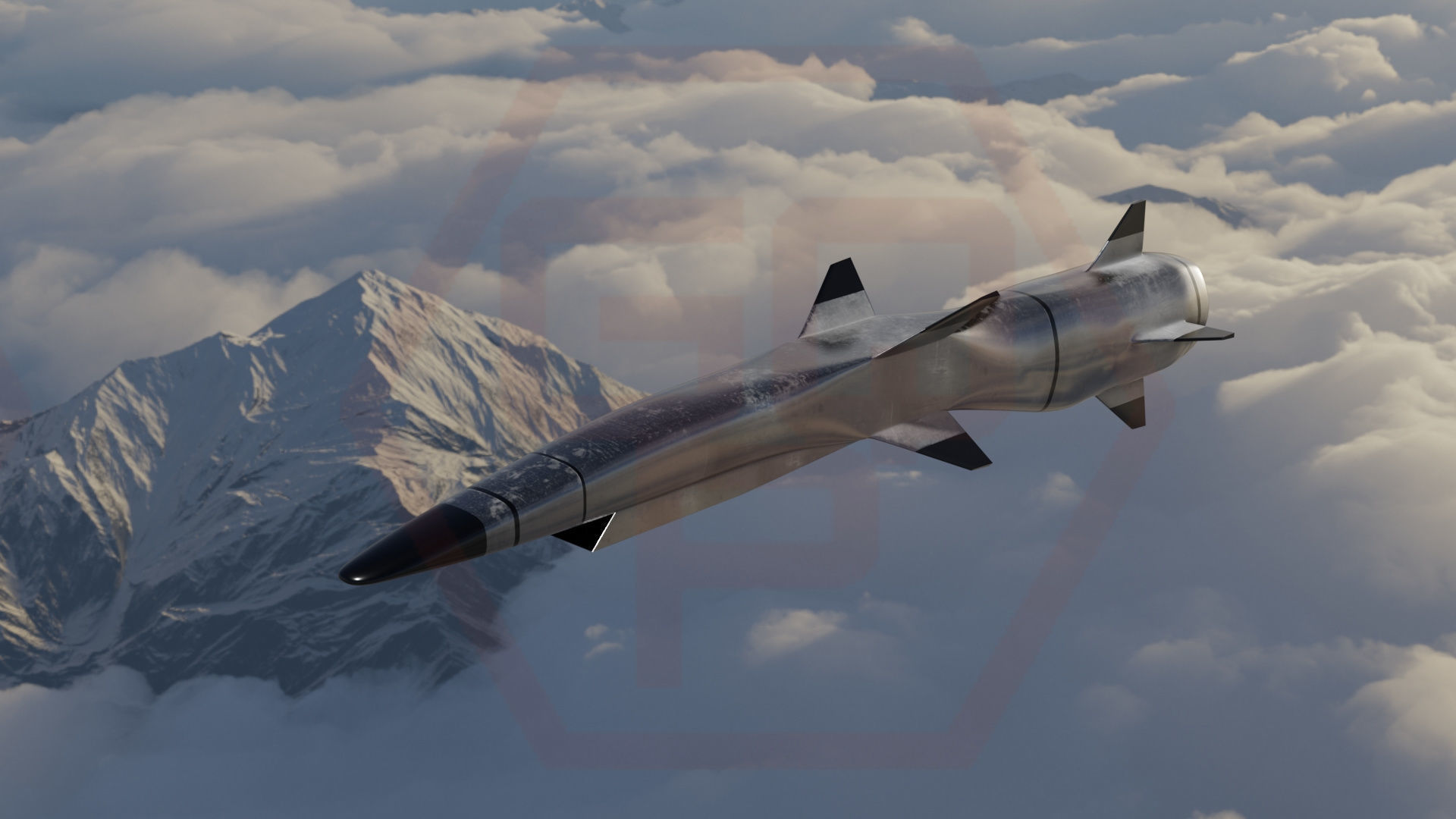 HYPERSONIC ROCKET Low-poly 3D model_36